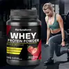 Pó de proteína de soro de leite para esportes e fitness, sabor morango, 2 libras