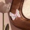 Brincos Borboleta Versáteis de Nicho Estilo Coreano Henson Haste de Parafuso Dupla Ponta Pino de Orelha de Aço Titânio Brincos de Alta Qualidade para Meninas