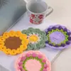 Posavasos de Rosa Tejidos a Crochet Terminados a Mano, Posavasos de Té Tejidos, Almohadillas Aislantes de Calor de Flor Tejida, Regalos de Estilo Pastoral para Novias