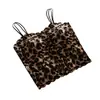 Camisole Térmica Cruzada Espessa Estampa de Leopardo Picante Outono Inverno Sem Aro Decote V Emagrecedora Tamanho Grande Roupa Íntima Térmica para Mulheres