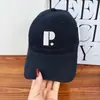 Gorra de Béisbol Bordada con Letra P Estilo Coreano para Mujer, Parte Superior Suave, Gorra Casual Versátil Lavada Que Hace que la Cara Parezca Más Pequeña, Gorra de Pico, Sombrero de Sol para Parejas