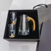 Entrada Criativa Luxo Folha de Ouro Copo para Licor conjunto Jarra de Cristal para Vinho Copo para Destilados Copo Bala Dispensador de Vinho Caixa de Presente Conjunto de Vinho