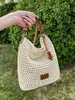 2025 Nueva Bolsa Grande Tejida Hueca Femenina Mori Linda Bolsa Tote para Vacaciones de Verano en la Costa Bolsa de Playa Bolsa de Hombro Debajo del Brazo