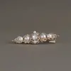 Novo Estilo 2025 Grampo de Cabelo com Strass e Pérolas para Mulheres, Presilha Bico de Pato de Alta Qualidade para Cabelo Quebrado, Grampo Elegante, Presilha para Franja Lateral, Acessório de Cabeça