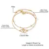 Pulsera Dorada Doble Corazón Transfronteriza Europea y Americana Set de 2 Piezas Simple Retro Moda Ecológica Pulsera Doble Anillo en Forma de Corazón Joyería