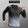Camiseta Deportiva de Malla de Secado Rápido con Mangas Largas para Hombre, Camiseta Base para Correr por la Mañana, Fitness, Montañismo