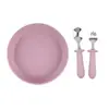 Novo Prato para Comida de Bebê, Conjunto de Louça com Ventosa para Bebês, Garfo e Colher Antiderrapantes, Prato de Jantar Infantil com Ventosa de Silicone, Bebê