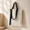 Bolsa tote de fita com logo de evento corporativo personalizado, bolsa de lona grande capacidade com estampa corporativa para compras, bolsa tote de mão