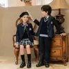 Ropa de Jardín de Infancia para Primavera, Otoño e Invierno Traje Estilo Colegio Británico para Clase Infantil Uniforme Escolar Primaria Estilo Coreano Traje de Tres Piezas