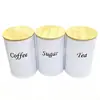 Tapa de Bambú Caja de Hierro Almacenamiento Juego de Tres Piezas Envase Listo Latas Latas para Café Latas para Té Cajas de Hierro Empaque de Dulces Latas de Metal para Alimentos