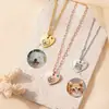 [Personalização Privada] Colar Commemorativo de Coração em Aço Inoxidável para Pet com Gravação de Nome Personalizada e Pingente de Pedra de Nascimento
