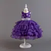 Vestidos Formales Europeos y Americanos para Niñas, Vestidos de Princesa, Vestidos de Presentación para Niñas de las Flores, Vestidos Estilo Pastel Abullonados Estampados, Disfraces Navideños para Niñas