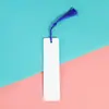 Marcadores de página criativos para presentes, marcadores de página práticos de metal e alumínio DIY, materiais em branco, borlas coloridas, adequados para estudantes usarem enquanto leem