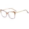 2024 nova moda feminina espelho plano retro personalidade anti-luz azul requintado transparente tr armação óculos de olho de gato