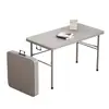 Mesa plegable ligera sin instalación, mesa de comedor portátil para el hogar, mesa rectangular simple de plástico para puesto exterior