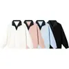 Sudadera polo de retazos a cuadros para hombre 2026, sudadera de moda casual holgada de manga larga con cuello camisero
