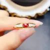 Anillo Popular de Rubí Natural al por Mayor de Fábrica Plata S925 Incrustado Piedra Principal 3*4 Joyería de Lujo Venta Directa de Fábrica