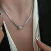 Piedra Angular Vintage Diseño Antiguo Colgante de Buena Suerte Collar de Encaje Importado Moda para Mujer Cadena para Clavícula Personalizada Versátil de Moda