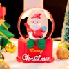 Novo produto de Natal transfronteiriço: Caixa de música iluminada grande do Papai Noel com neve, carruagem e bola de cristal, presente de Natal