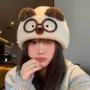 Gorro cálido de lana estilo japonés para mujer, gorro de punto versátil de moda para otoño e invierno para circunferencia de cabeza grande, hace que la cara se vea más pequeña, gorro de moda