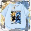 Ropa de Manga Corta para Niños Temática Delta Force Lobo Rojo Corrosión Oro Rosa 2026 Nueva Camiseta Holgada de Verano Moderna