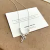 Colar de Pérolas Prata Quebrada com Laço de Renda Francesa Corrente para Clavícula Acessórios de Colar de Luxo Acessível de Nicho de Alta Qualidade para Mulheres