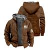 Sudadera con capucha con estampado de bandera estadounidense transfronteriza europea y americana-1 Impresión digital 3D Chaqueta de algodón con forro gris