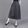 Pantalones Elegantes y Únicos de Cintura Elástica, Holgados, de Corte A, Pierna Ancha para Mujer, Verano 2025, Pantalones Cortos con Dobladillo Ancho, Pantalones tipo Falda Elegantes
