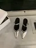 Mules plateados con pedrería para mujer, de punta cerrada, con aumento interno de altura, adecuados para uso en exteriores, elegantes zapatos Mary Jane franceses para primavera/verano 2025