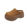Zapatillas de Media Caña Retro Marrones de Suela Gruesa para Mujer de Celebridad de Internet Ropa Exterior 2025 Nuevo Otoño e Invierno Aumentadoras Antideslizantes Zapatos Birkenstock