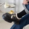 Zapatos Pequeños de Cuero de Terciopelo Estilo Retro Británico K para Mujer 2023 Nuevos Otoño e Invierno Versátiles Cálidos Zapatos de Felpa de Algodón Mocasines