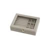 Caja de Joyería de 9 Compartimentos con Ventana Transparente, Caja de Almacenamiento de Terciopelo de Alta Gama para Pendientes, Aretes y Anillos, Caja a Prueba de Polvo para Joyería de Exportación