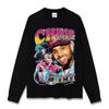Camiseta de Manga Corta Estampada de Chris Brown Hip Hop Retro Americano Marrón Algodón Pesado Lavado Vintage Camiseta Moderna