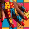 Uñas Postizas Portátiles Transfronterizas 24 Piezas Cuadradas Cortas Color Rojo Puro Uñas Postizas Manicura Removible Al Por Mayor