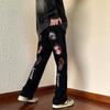 Pantalones vaqueros de estilo americano, estilo retro, con personalidad, para hombre, modernos, holgados, combinables, casuales, rectos y largos.