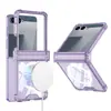 Funda para Teléfono Móvil Samsung Galaxy Z Flip7 de Aplicación Reciente Transparente Airbag Magnético Inalámbrico Soporte Invisible Cubierta Protectora
