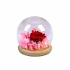 Flor Eterna cubierta de vidrio decoración regalo flor cubierta de vidrio hecho a mano modelo de vela decoración de escritorio anti-suciedad