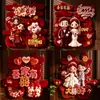 Decoraciones de Caracteres de Doble Felicidad para Bodas, Decoraciones Especiales para Habitaciones de Boda, Pegatinas para Puertas, Colección 3D de Artículos de Boda para Dormitorios y Salas de Estar