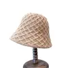 Nuevo Sombrero de Pescador de Punto con Forma de Diamante Estilo Coreano Sombrero Versátil de Pescador Sombrero Cálido a Prueba de Frío de Otoño e Invierno para Mujeres Sombrero de Pescador para Adelgazar la Cara