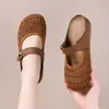 Mules Tejidos Calados Retro para Mujer, Nuevos Zapatos Transpirables Slip-On de Suela Suave Estilo Birkenstock para Primavera/Verano 2026