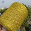 Hilo Hueco, Hilo Dorado, Hilo Brillante, Hilo de Lana, Decoración de Borde de Bolsa, Paquete de Materiales de Hilo Dorado Claro, Aguja de Tejer y Hilo con Purpurina