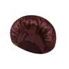 Gorro de satén personalizado transfronterizo para dormir, sombrero de invierno de una sola capa de ala ancha para mujer, sombrero de punto de color sólido de tela de satén para el posparto con parte superior redonda