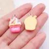 Accesorios para Joyería DIY de Resina en Rojo Rosa Fruta del Dragón Pastel Arcoíris Colgante Pendientes Hechos a Mano Llavero Dijes