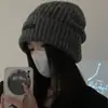 Chapéu de Lã Pequeno com Cara de Cabeça Grande Feminino de Inverno Japonês Tricotado Quente Estilo Ocidental com Aparência Slim Prova de Frio Prova de Vento Chapéu de Frio Tendência