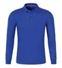 Polo de manga larga con cuello de piqué doble de cupro 230g uniforme grupo de ropa de trabajo camisa publicitaria blanco cómodo con estampado