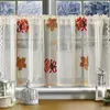 Decoración de cortina de Navidad rectangular decorativa de encaje vintage cuadrada estilo americano café con patrón floral opaca