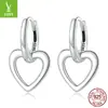 Moda Coreana Simples Fivela de Orelha Amor Brinco Feminino para Trabalho White-collar Prata s925 Formato de Coração SCE1394