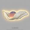 Pintura decorativa moderna y ligera de plumas de lujo para sala de estar con reloj, sofá, fondo de pared, mural tallado, ambiente de dormitorio, pintura colgante