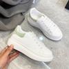 Zapatos Blancos McQueen para Mujer Suela Gruesa Primavera y Otoño Nuevos Zapatos de Torre de Caña Alta Populares en Internet Modernos ins Modernos Casuales Deportivos