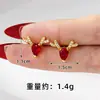 Populares Aretes de Ciervo con Circonita Estilo Lujo Ligero para Mujer, Aretes de Astas de Oro de Arena Vietnamita, Joyería de Alta Gama Transfronteriza de Larga Duración